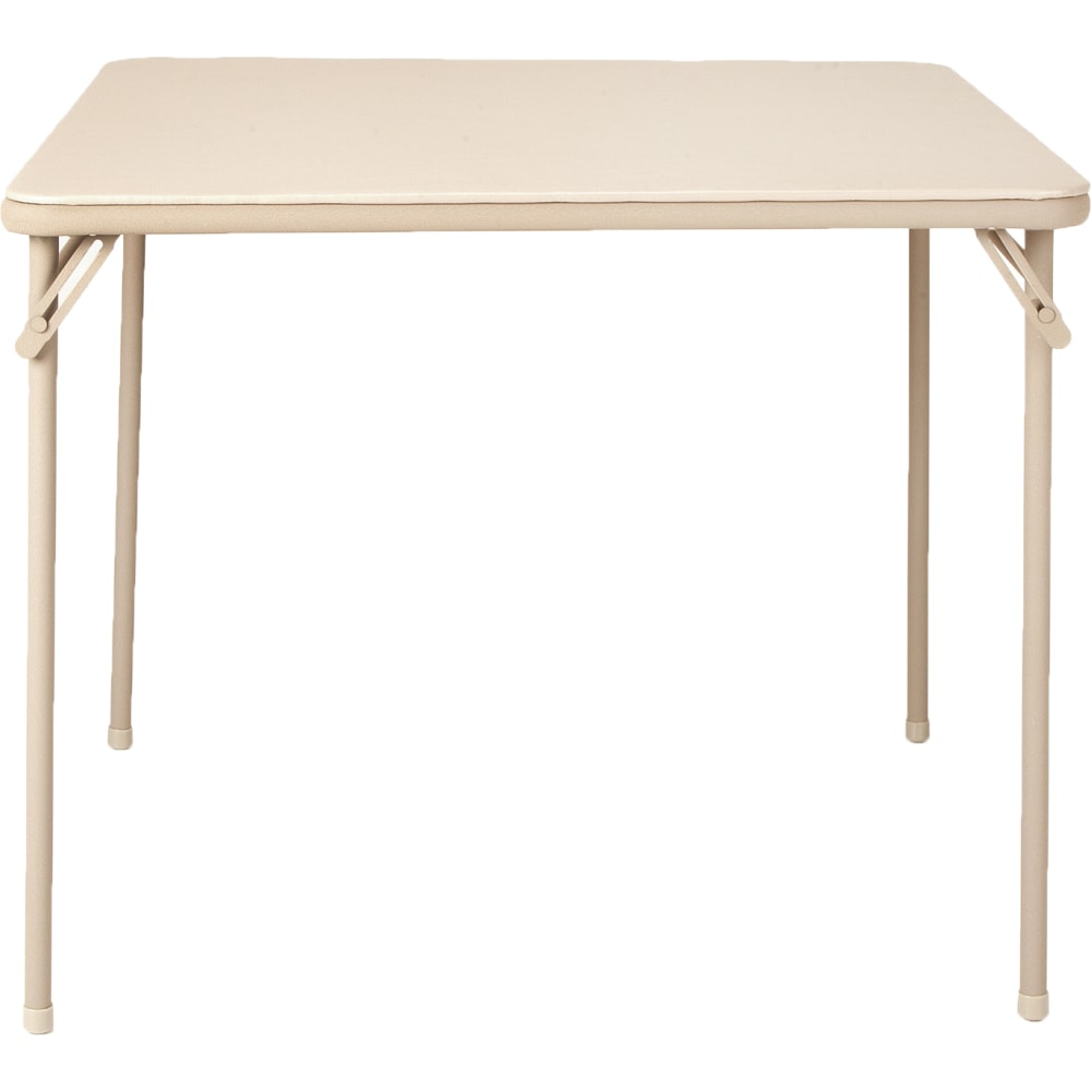 COSCO Bridgeport Essentials Square Folding Table, 29-3/8inH x 33-13/16inW x 33-13/16inD, Antique Linen