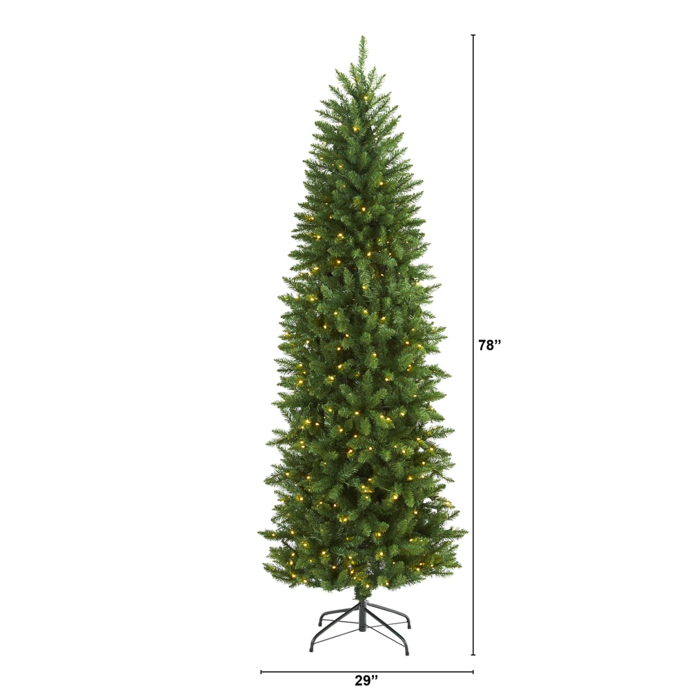 Nearly Natural Slim Green Mountain Pine Artificial Christmas Tree, 6-1/2'