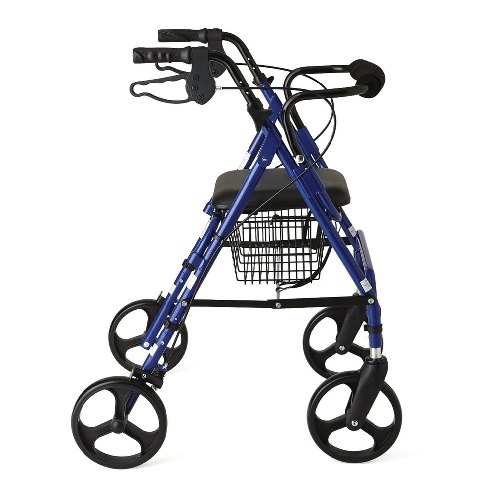 Medline Guardian Aluminum Rollator, 8in Wheels, Blue