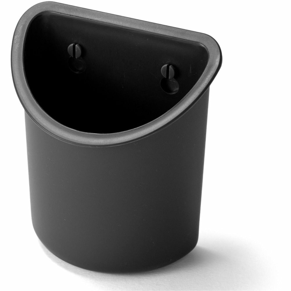 Lorell Plastic Mounting Pencil Cup, 30% Recycled, Black