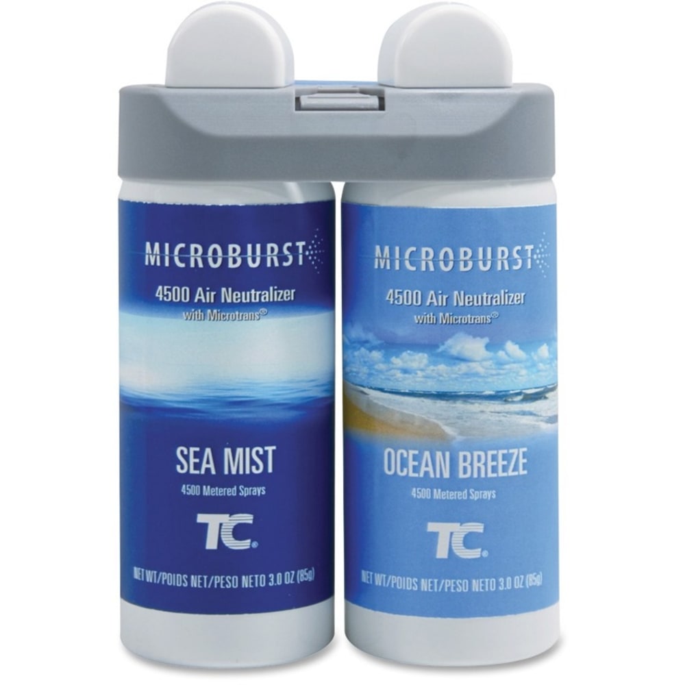 Rubbermaid Microburst Duet Refills, Ocean Breeze/Sea Mist, Carton Of 4