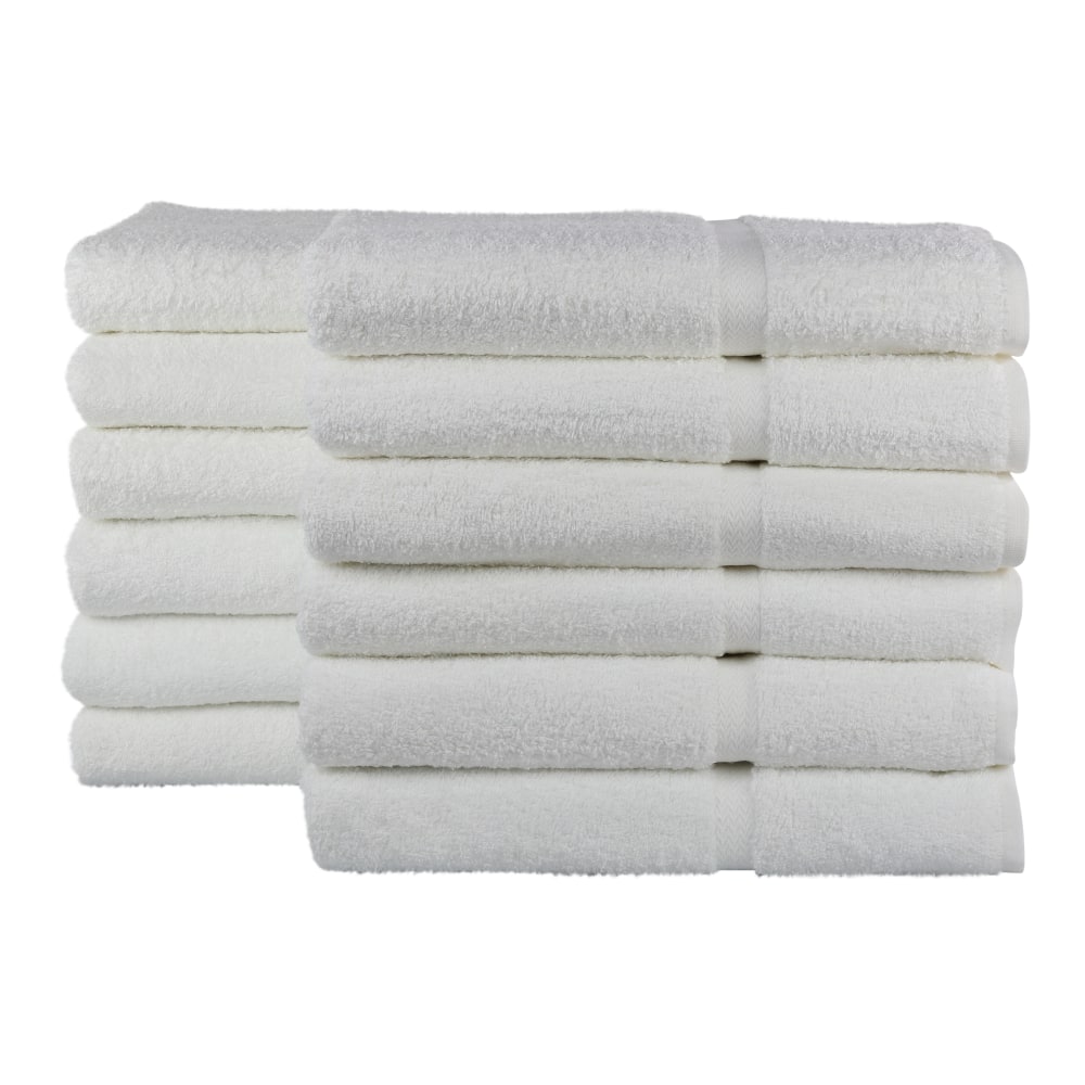 1888 Mills Crown Touch Bath Towels, 27in x 50in, White, Pack Of 48 Towels