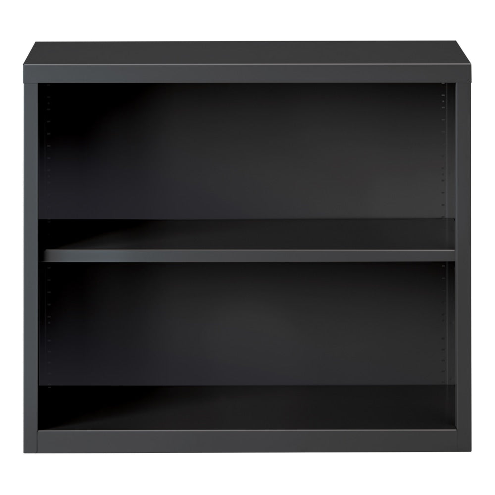 Lorell Fortress Steel 2-Shelf Bookcase, Charcoal