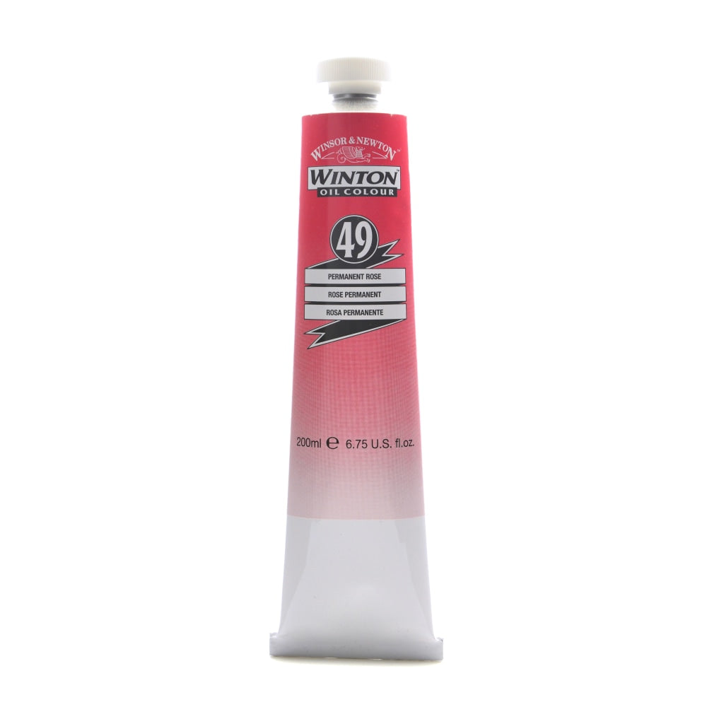 Winsor & Newton Winton Oil Colors, 200 mL, Permanent Rose, 49