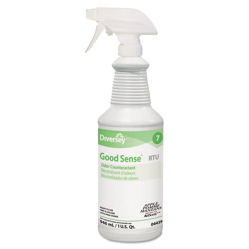 Diversey Good Sense RTU Liquid Odor Counteractant, Apple Scent, 32 Oz, Case Of 12 Spray Bottles