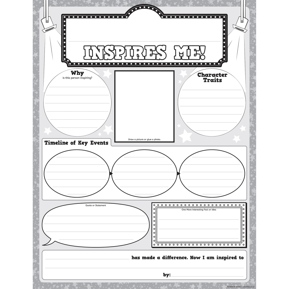 Teacher Created Resources Who Inspires Me? Poster Pack, 17in x 22in, Pack Of 32 Posters