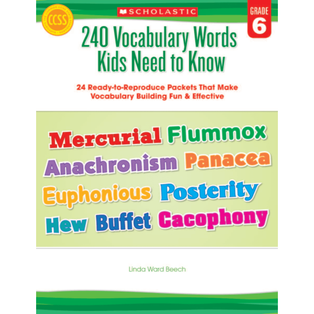 Scholastic 240 Vocabulary Words Kids Need To Know, Grade 6