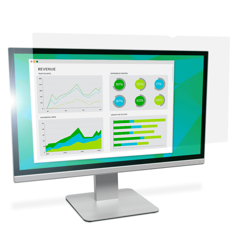 3M Anti-Glare Screen Filter for Monitors, 23in Widescreen (16:9), Reduces Blue Light, AG230W9B