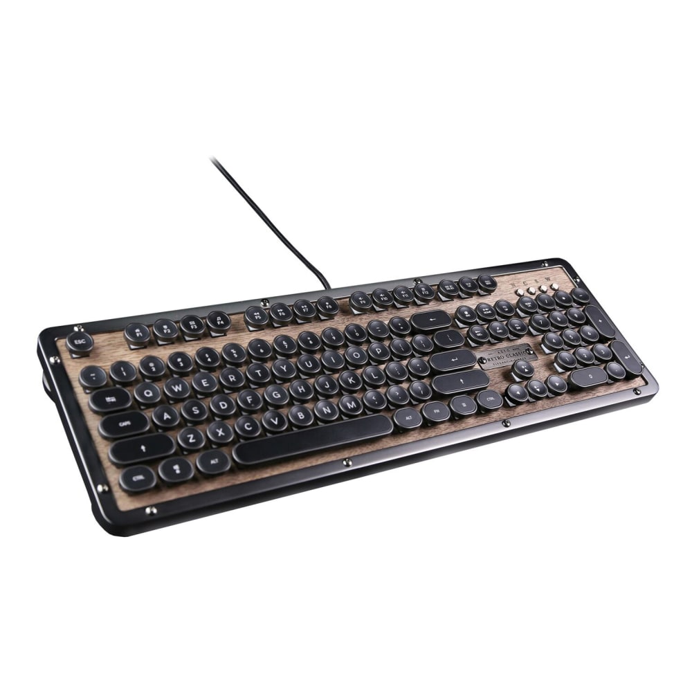 Azio Retro Classic Vintage Typewriter Mechanical USB Keyboard, Elwood, MK-RETRO-W-01-US