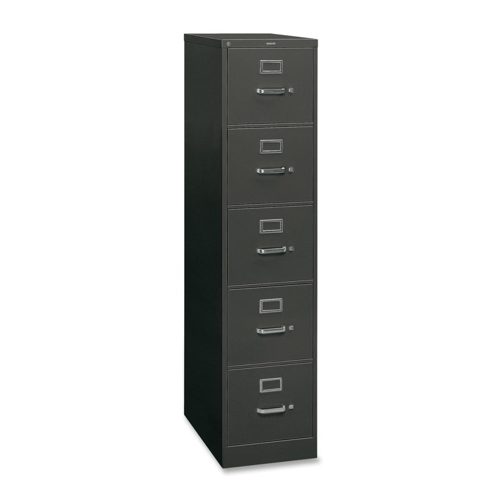 HON 26-1/2inD Vertical 5-Drawer File Cabinet With Lock, Charcoal