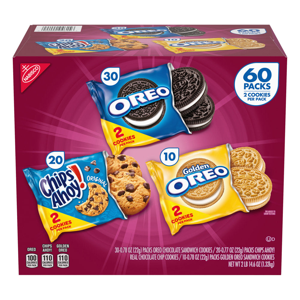 Nabisco Cookie Variety Pack, 44.8 Oz, Box Of 60 Packs