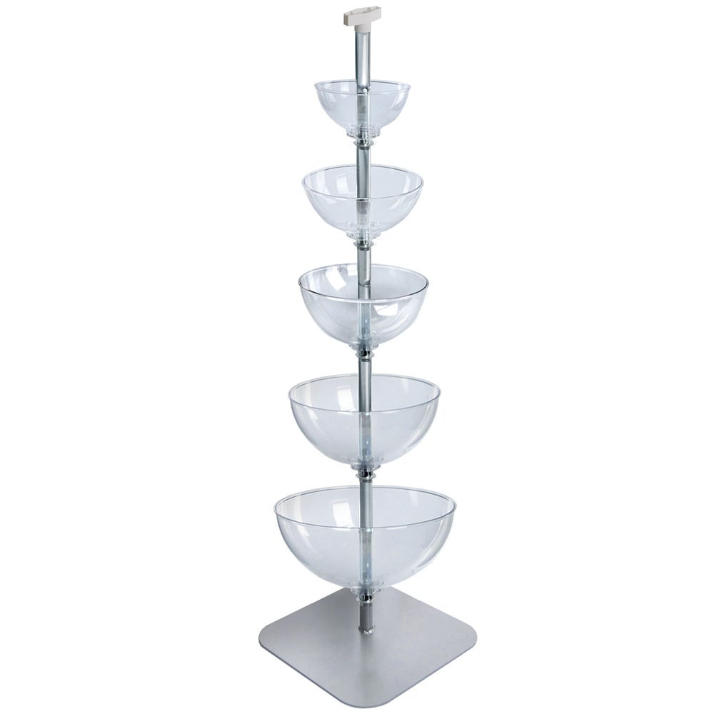 Azar Displays 5-Tier Bowl Display, Cascading, 60inH x 17inW x 17inD, Clear