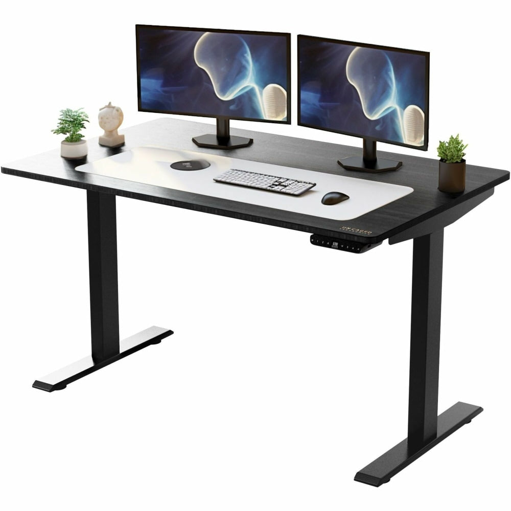 Rise Up Electric 60inW Standing Computer Desk, Black/Black