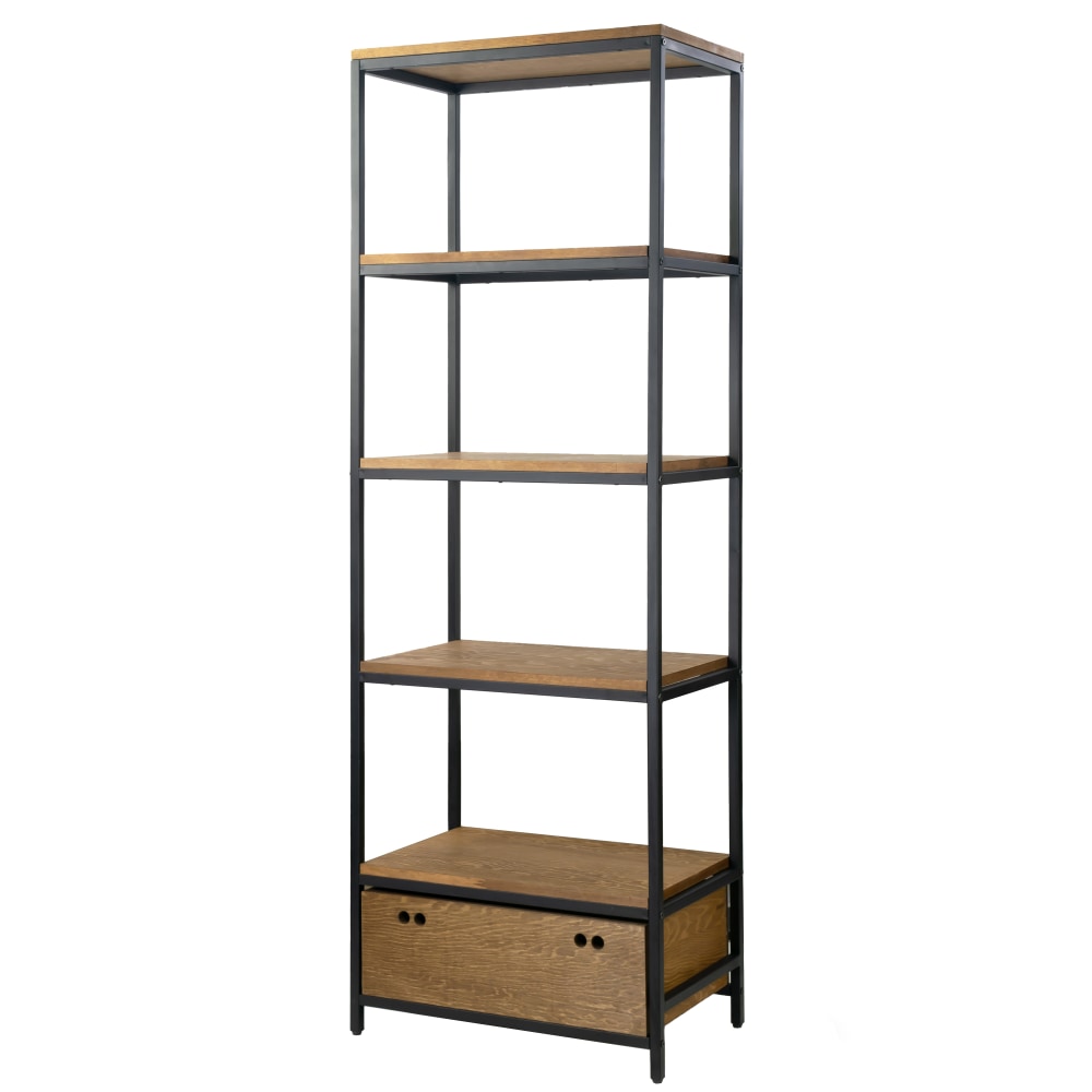 Glamour Home Amy 71inH Etagere Bookcase, Brown