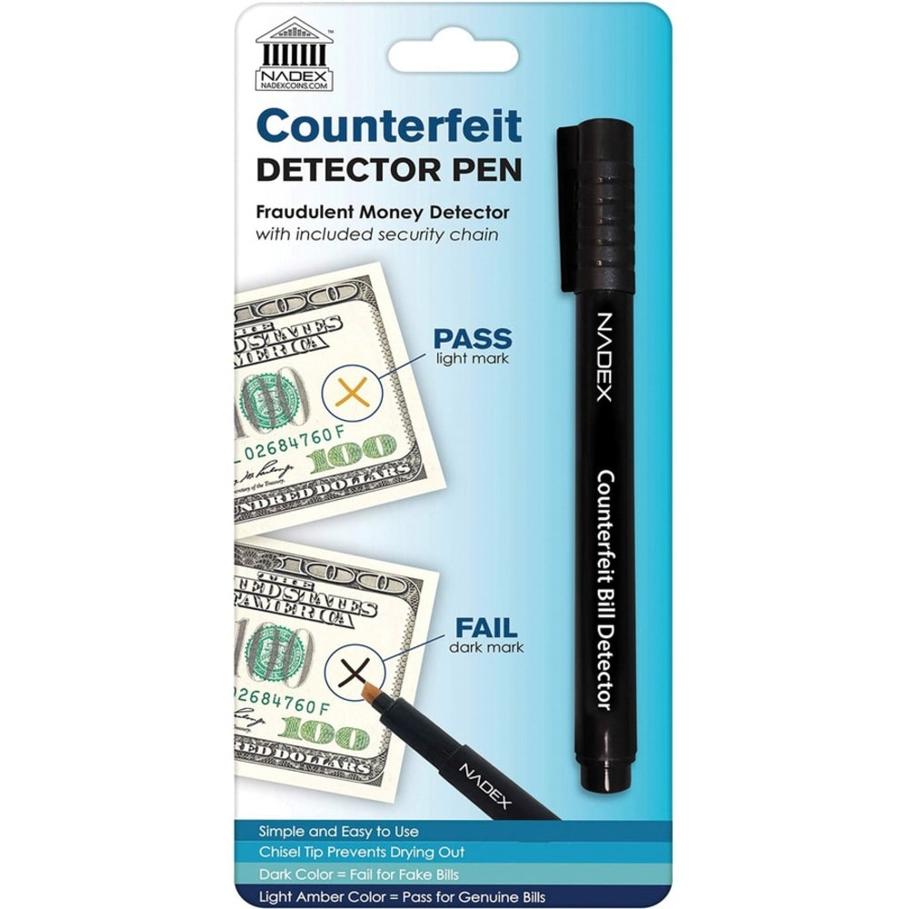 Nadex Coins Counterfeit Pen, 1 Pack - Iodine-based Solution - Black - 1 / Pack