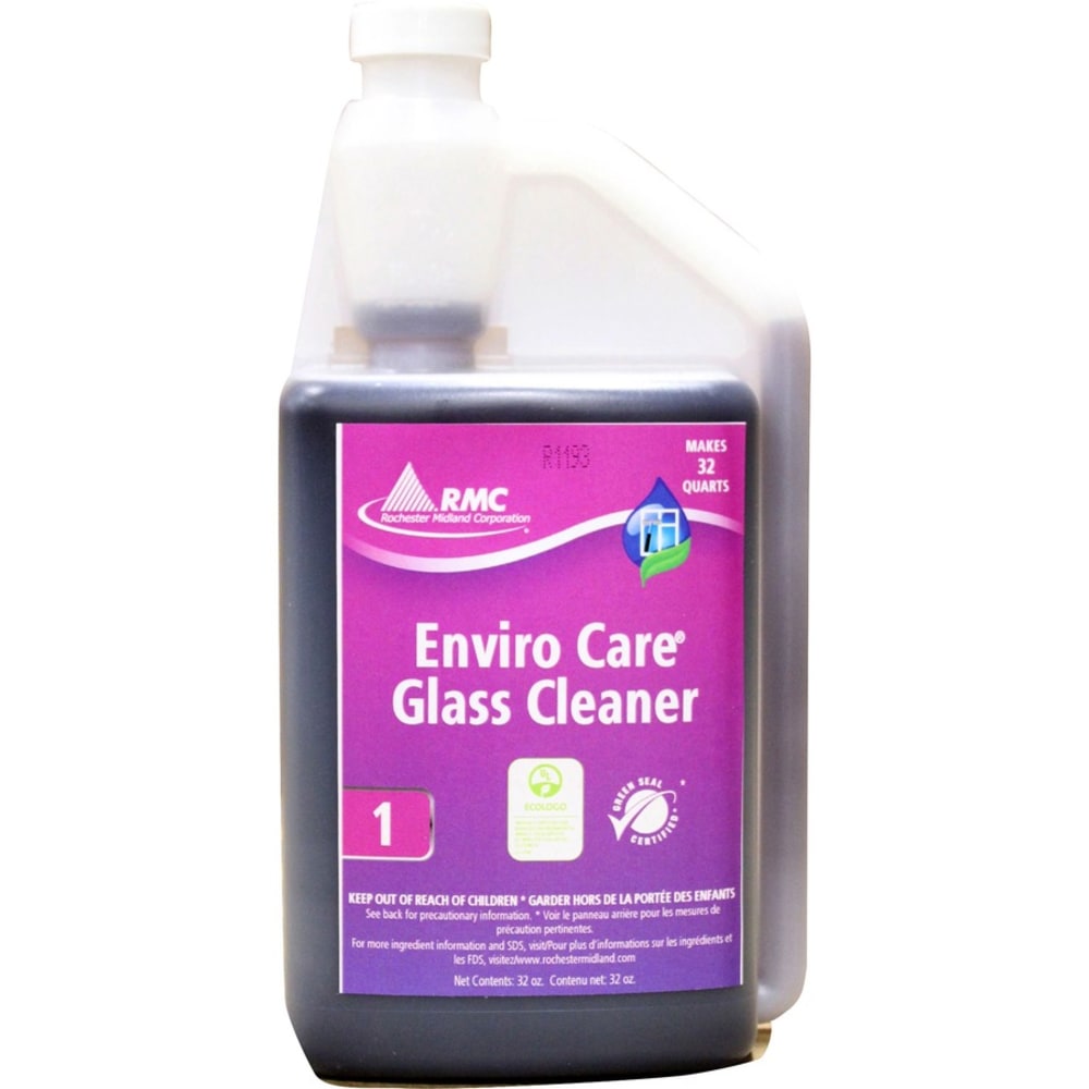 RMC Enviro Care Glass Cleaner - Concentrate - 32 fl oz (1 quart) - 6 / Carton - Bio-based, Streak-free, Ammonia-free, Alcohol-free - Purple