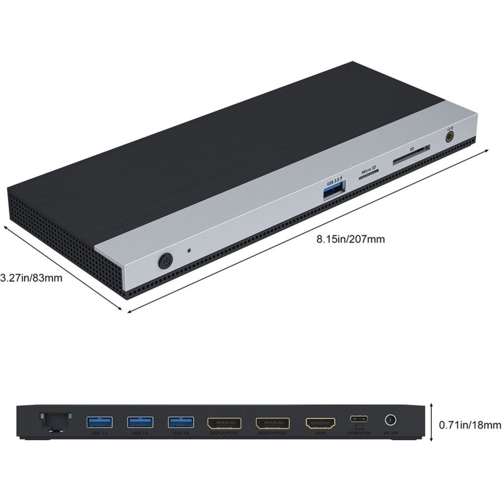 4XEMs USB-C Triple Display Docking Station with Power Delivery (2 DP + 1HDMI) - 4XEMs USB-C Triple Display Docking Station with Power Delivery (2 DP + 1HDMI)