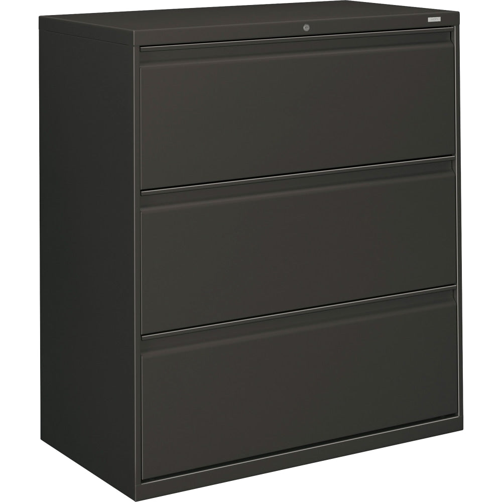 HON 800 36inW x 19-1/4inD Lateral 3-Drawer File Cabinet With Lock, Charcoal