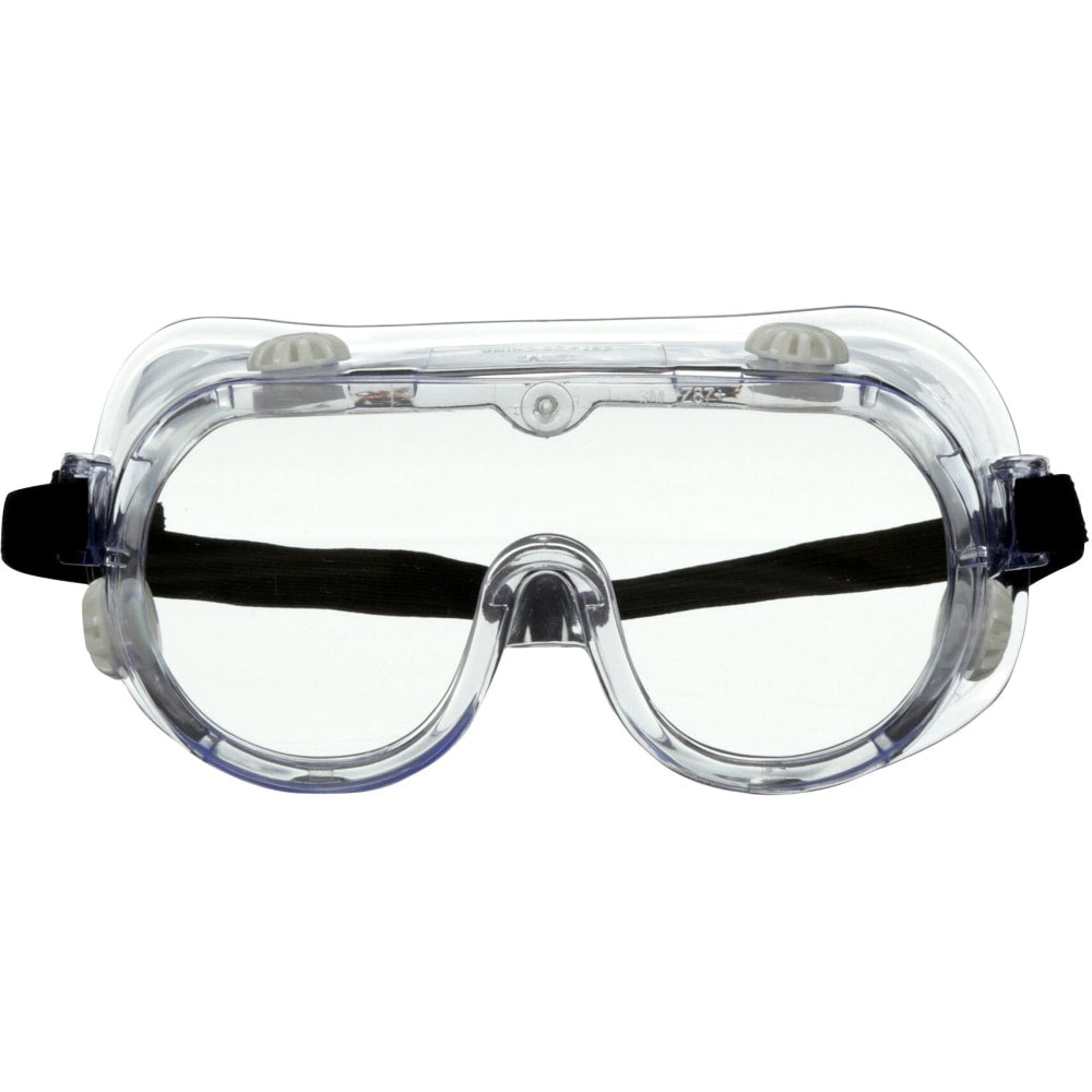 3M Goggle Chemical Splash, 91252H1-DC-10, Black Strap, Clear Lens