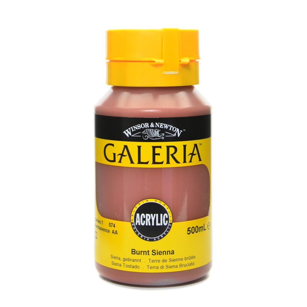 Winsor & Newton Galeria Flow Formula Acrylic Colors, 500 mL, Burnt Sienna, 74