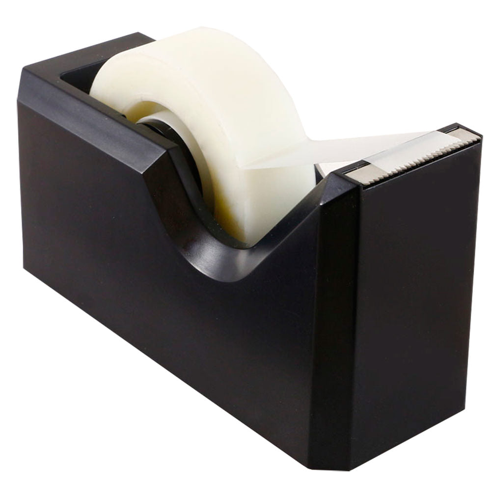 JAM Paper Plastic Tape Dispenser, 4-1/2inH x 2-1/2inW x 1-3/4inD, Black