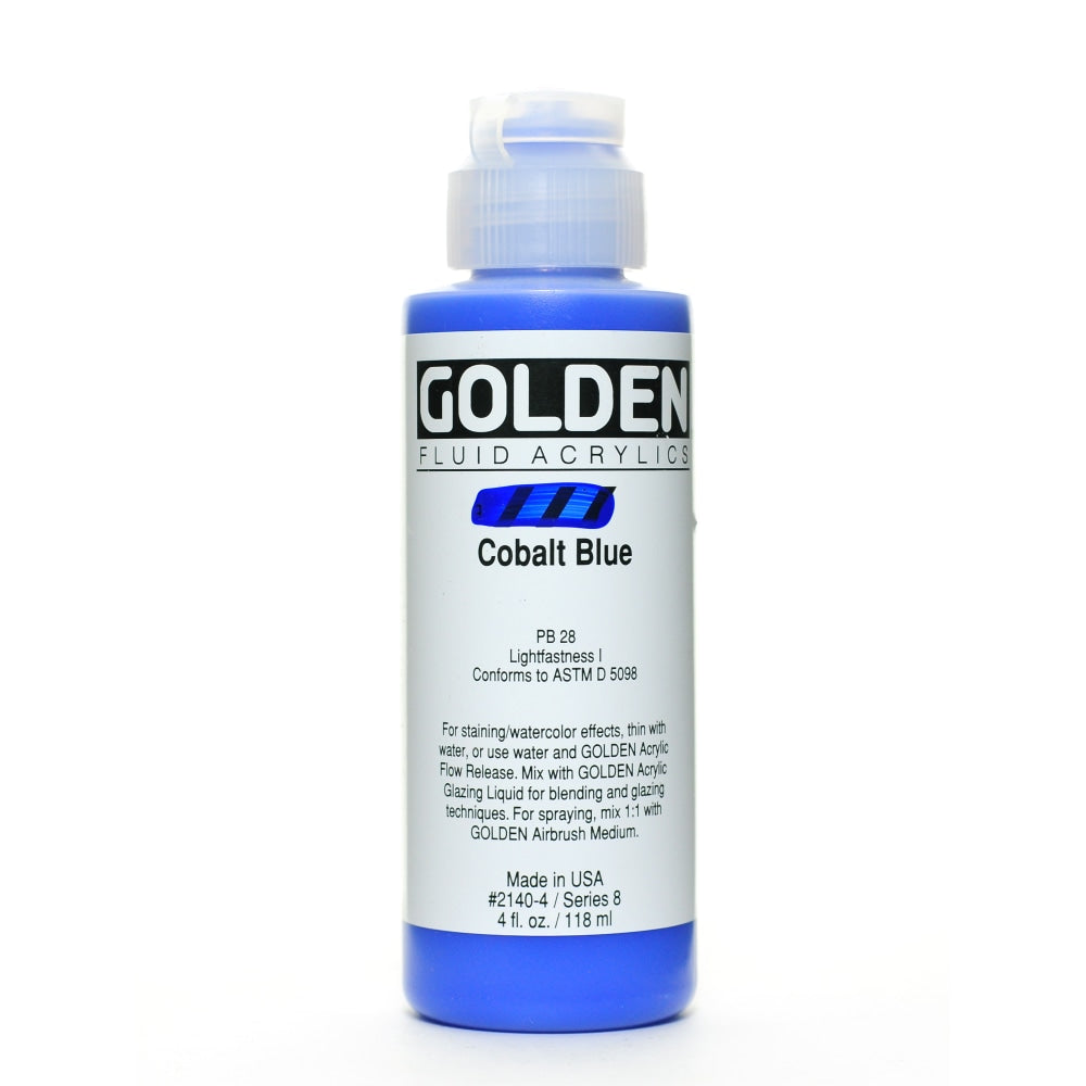 Golden Fluid Acrylic Paint, 4 Oz, Cobalt Blue