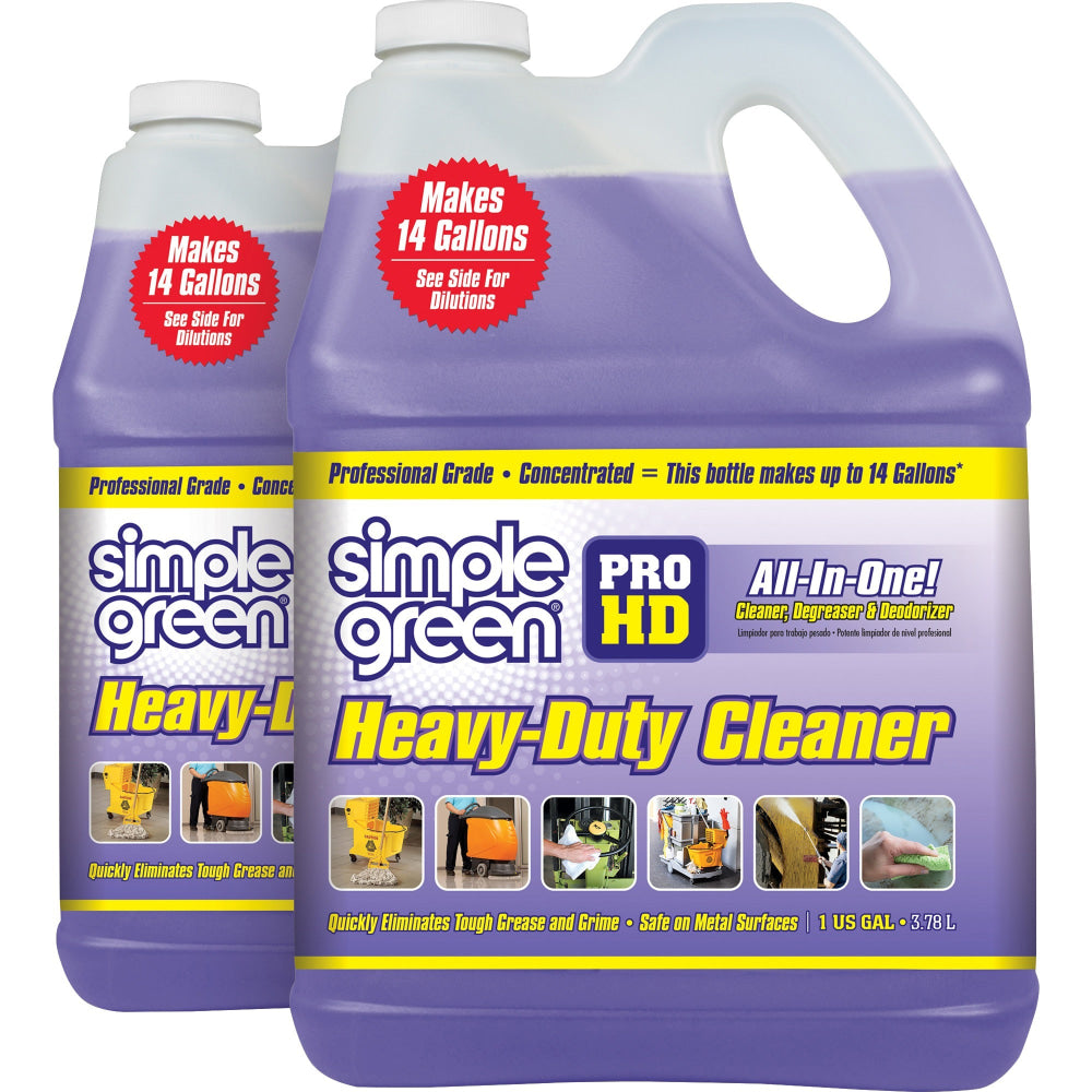 Simple Green Pro HD Heavy-Duty Liquid Cleaner & Degreaser, 128 Oz Bottle, Case Of 2