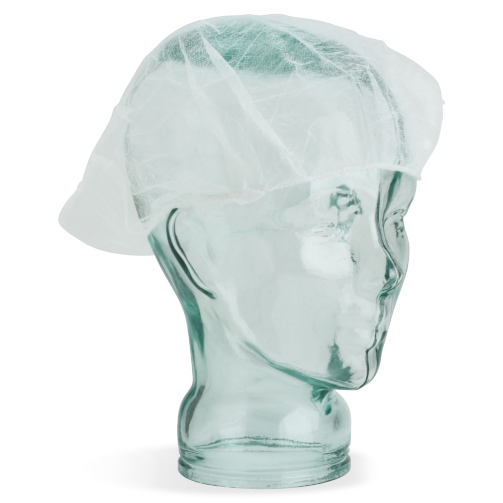 Genuine Joe Nonwoven Bouffant Cap - Recommended for: Hospital, Laboratory - Large Size - 21in Stretched Diameter - Contaminant Protection - Polypropylene - White - Lightweight, Comfortable, Elastic Headband - 100 / Pack