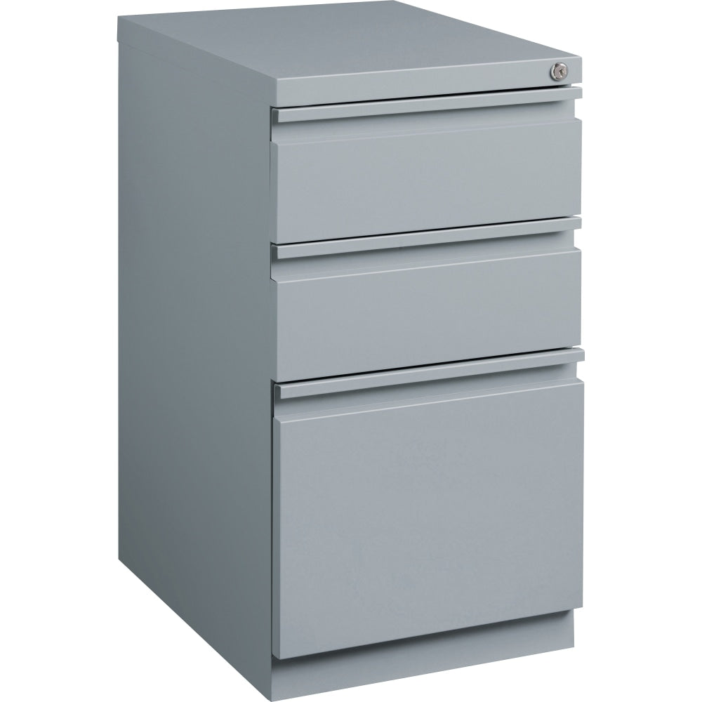 Lorell 19-7/8inD Vertical 3-Drawer Mobile Pedestal File Cabinet, Platinum