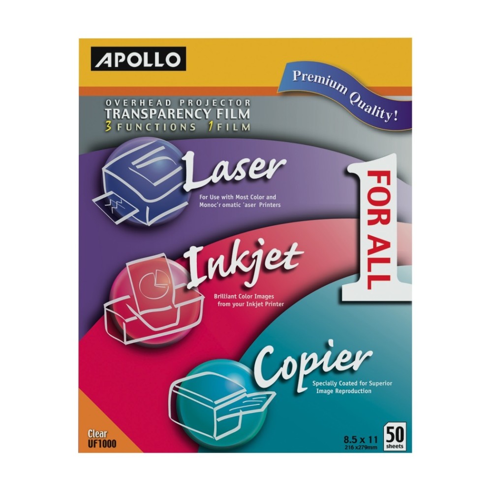 Apollo Multifunction Universal Film Without Stripe, 8 1/2in x 11in, Pack Of 50