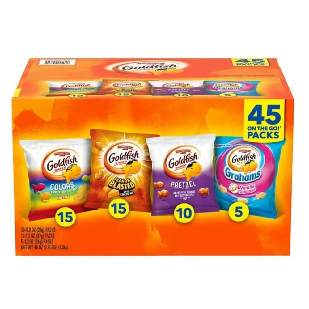 Pepperidge Farm Goldfish Sweet & Savory Variety Pack, Pack Of 45 Pouches