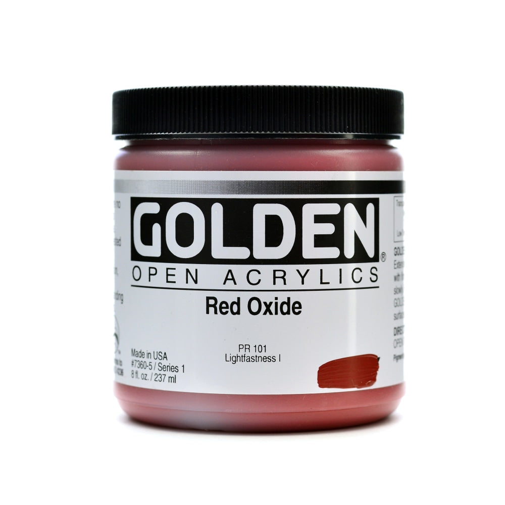 Golden OPEN Acrylic Paint, 8 Oz Jar, Red Oxide