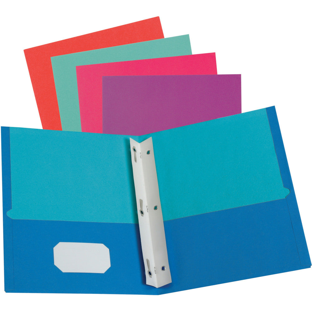 Oxford Letter Recycled Pocket Folder - 8 1/2in x 11in - 100 Sheet Capacity - 2 Pocket(s) - Assorted - 10% Recycled - 50 / Box