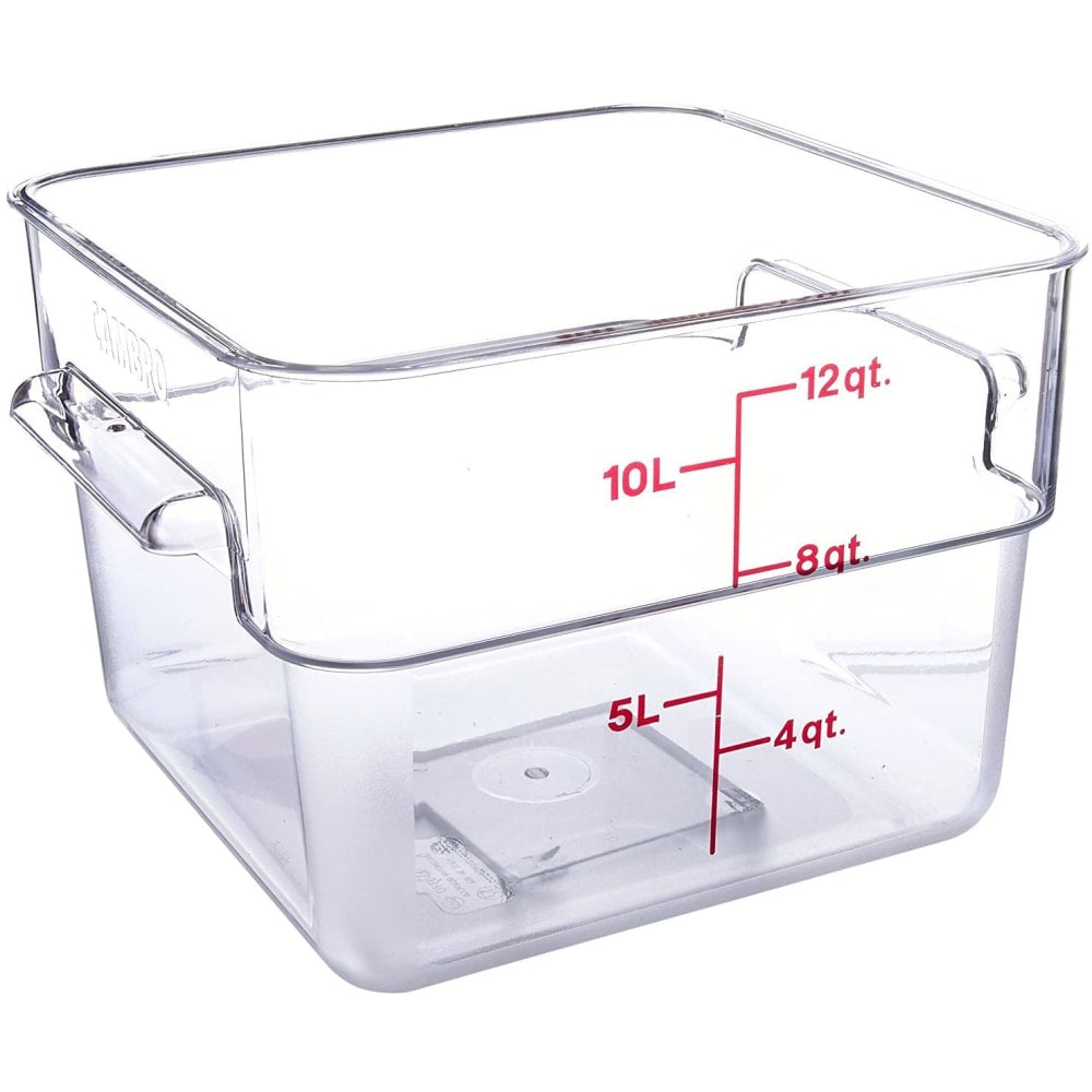 Cambro Square Food Storage Containers, 12-Quart, Clear, Pack Of 6 Containers