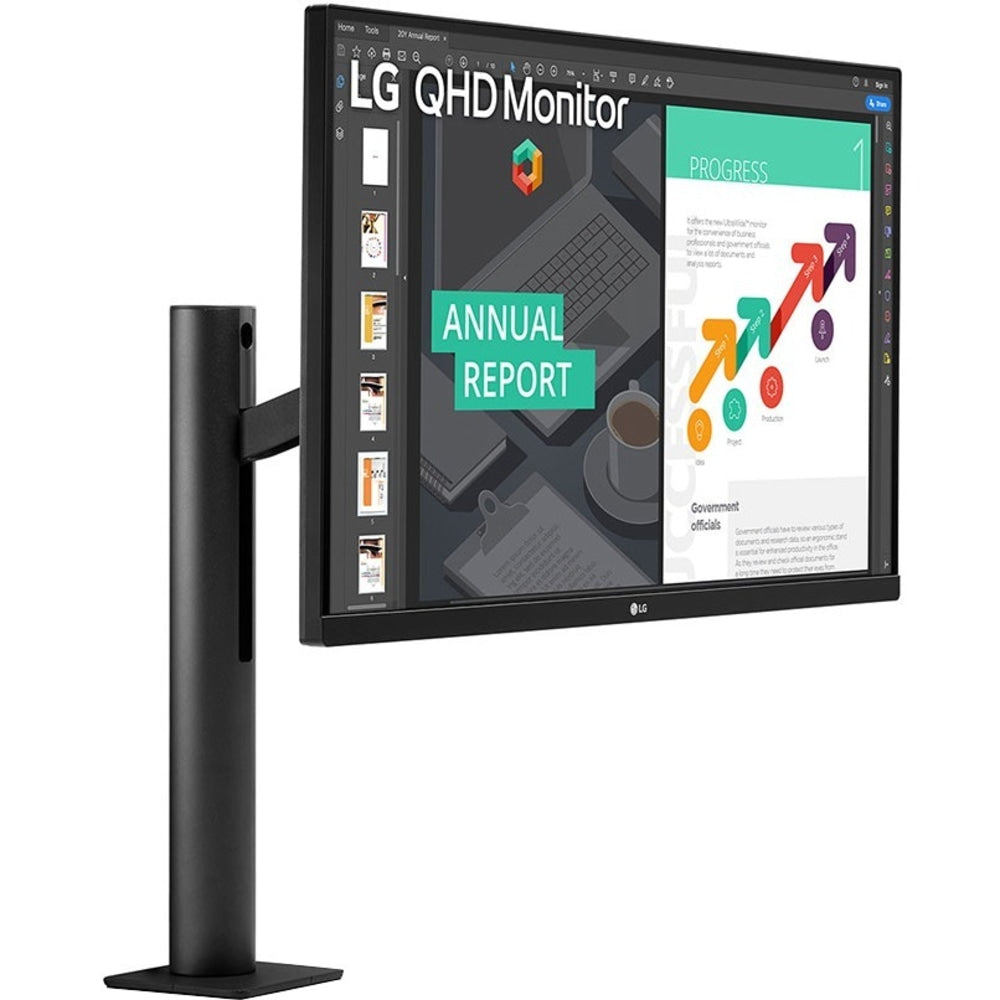 LG 27BN88Q-B 27in Class WQHD LCD Monitor - 16:9 - Textured Black - 27in Viewable - In-plane Switching (IPS) Technology - 2560 x 1440 - 16.7 Million Colors - FreeSync - 350 Nit Typical - 5 ms - GTG Refresh Rate - Speakers - HDMI - DisplayPort