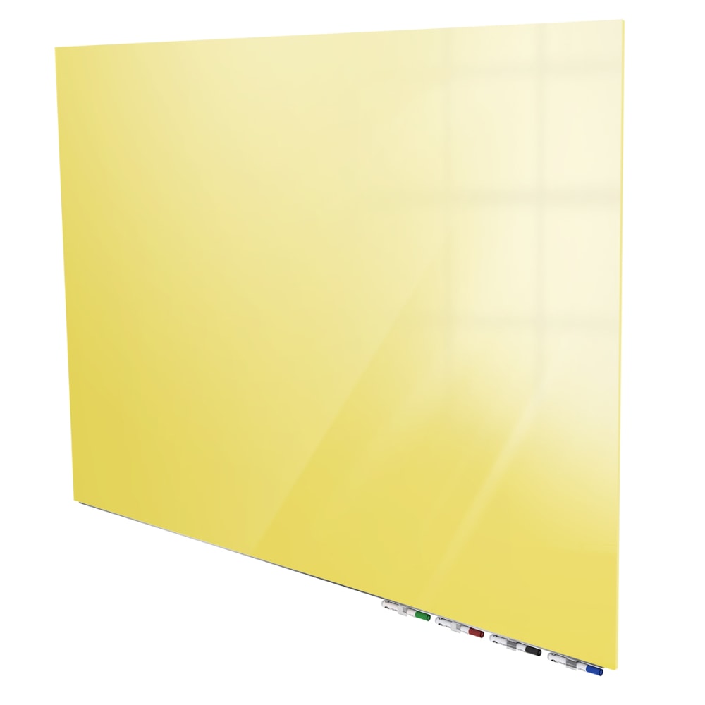 Ghent Aria Low Profile Magnetic Dry-Erase Whiteboard, Glass, 48in x 60in, Yellow