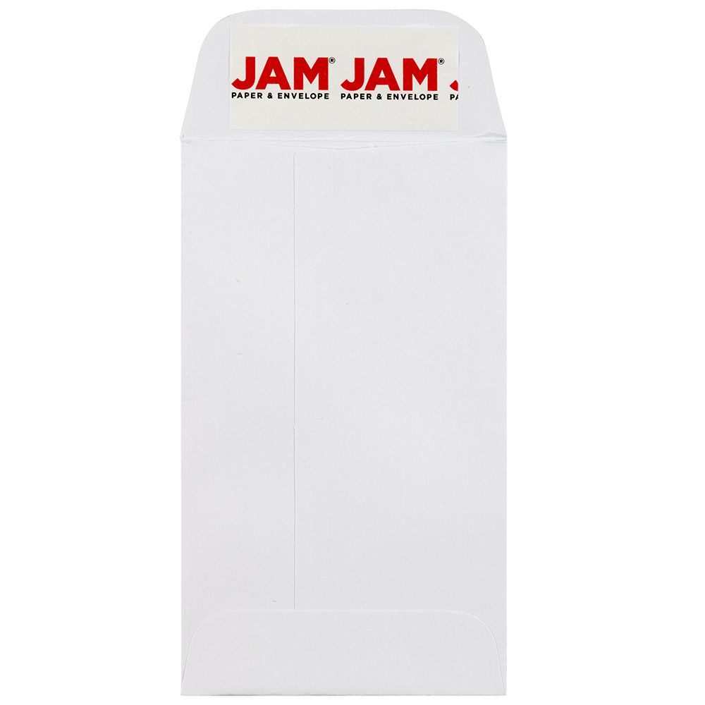 JAM Paper Coin Envelopes, #3, Peel & Seal, White, Pack Of 50 Envelopes