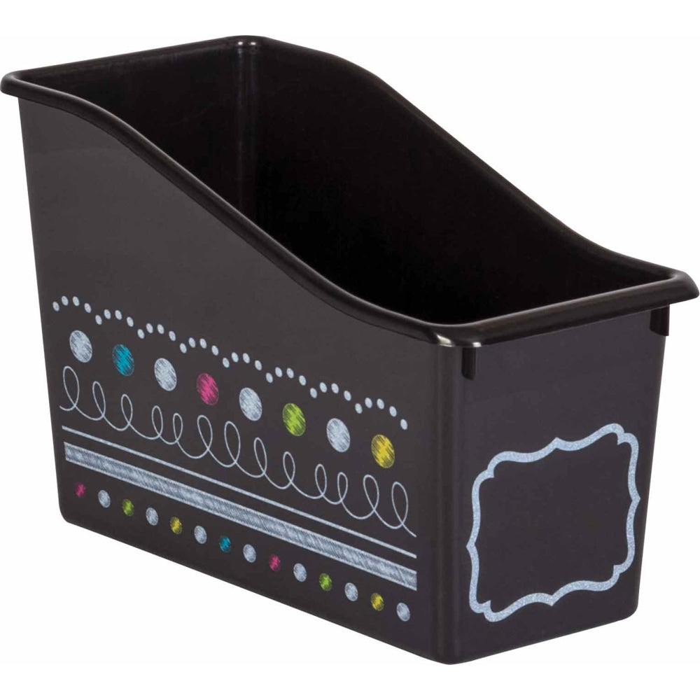 Teacher Created Resources Chalkboard Brights Plastic Book Bins, 5-1/2in x 7-1/2in x 11-3/8in, Pack Of 3 Bins