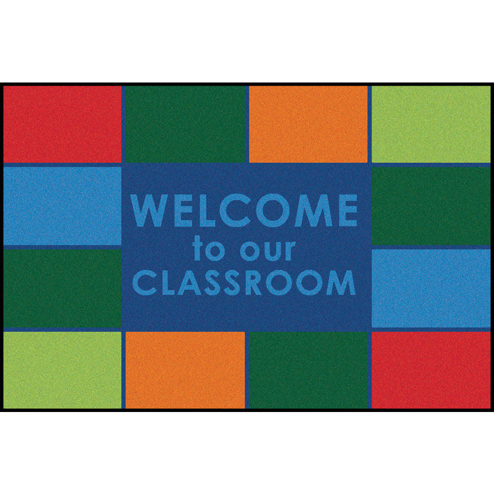 Carpets for Kids KID$Value Rugs Classroom Welcome Rug, 3ft x 4 1/2ft , Blue