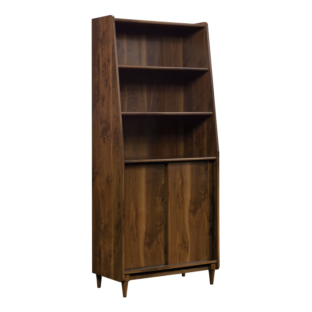 Sauder Harvey Park 71inH 5-Shelf Bookcase With Doors, Grand Walnut