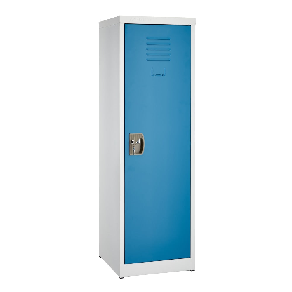 Alpine 1-Tier Steel Lockers, 48inH x 15inW x 15inD, Blue, Set Of 2 Lockers