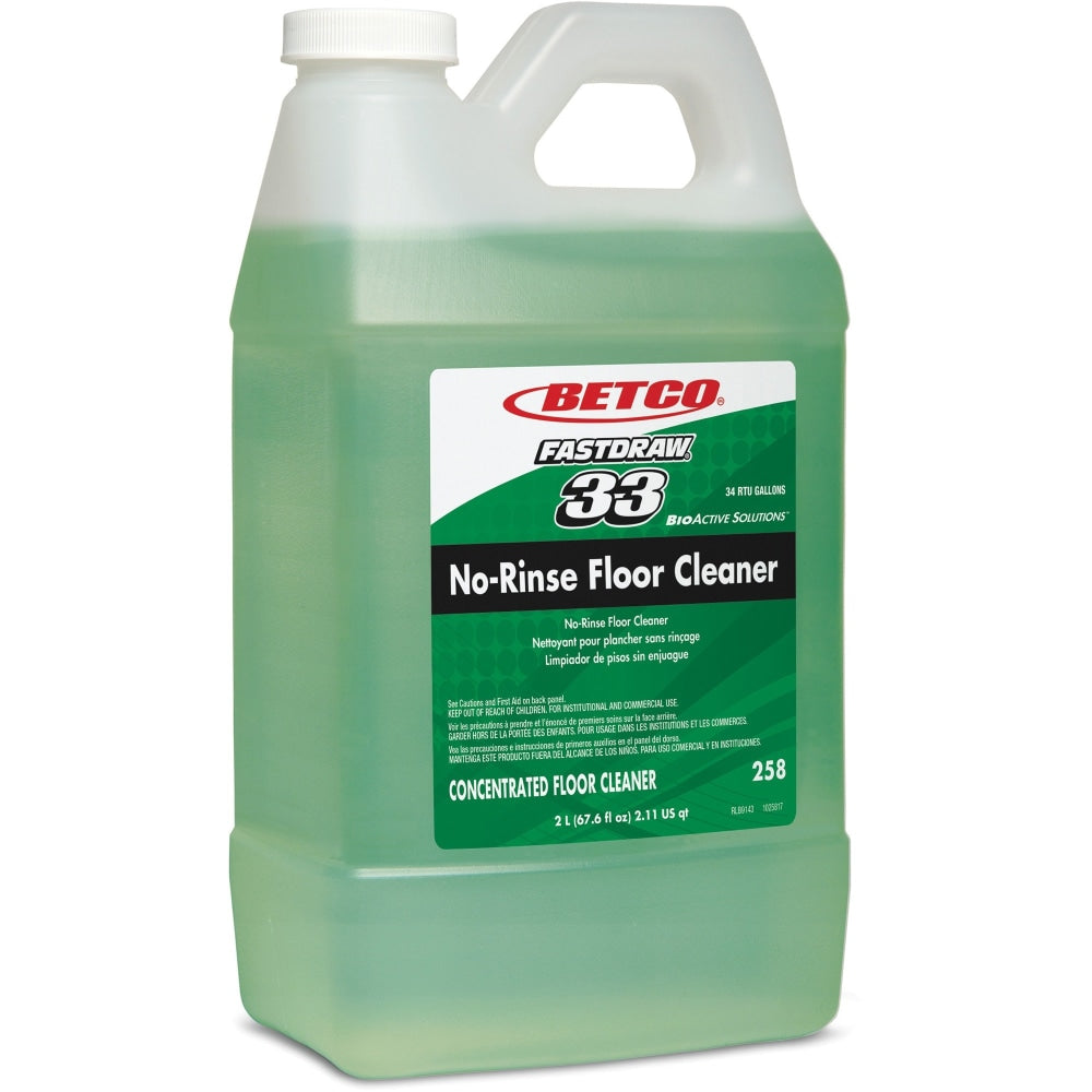 Betco BioActive Solutions No Rinse Floor Cleaner, 67.6 Oz Bottle, Case Of 4