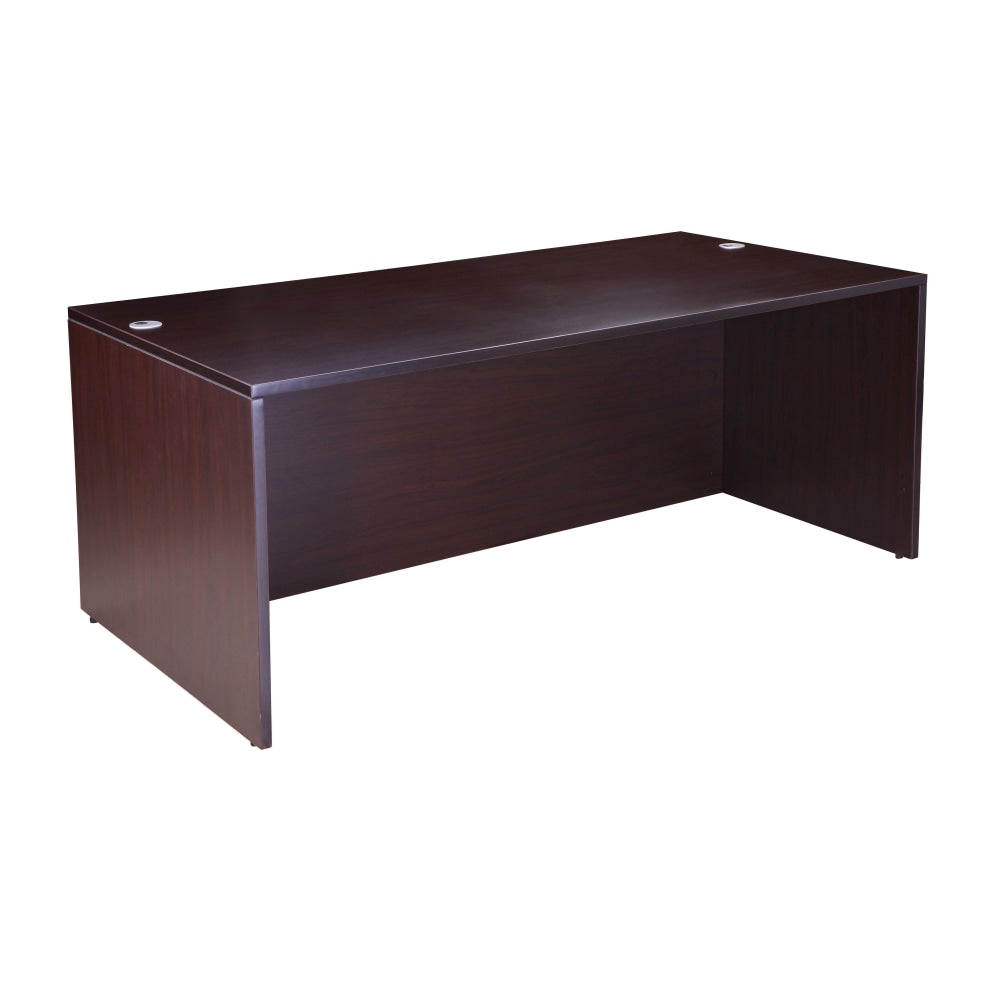 Boss Office Products Holland Series 71inW Executive L-Shaped Corner Desk With 2 File Storage Pedestals, Mocha