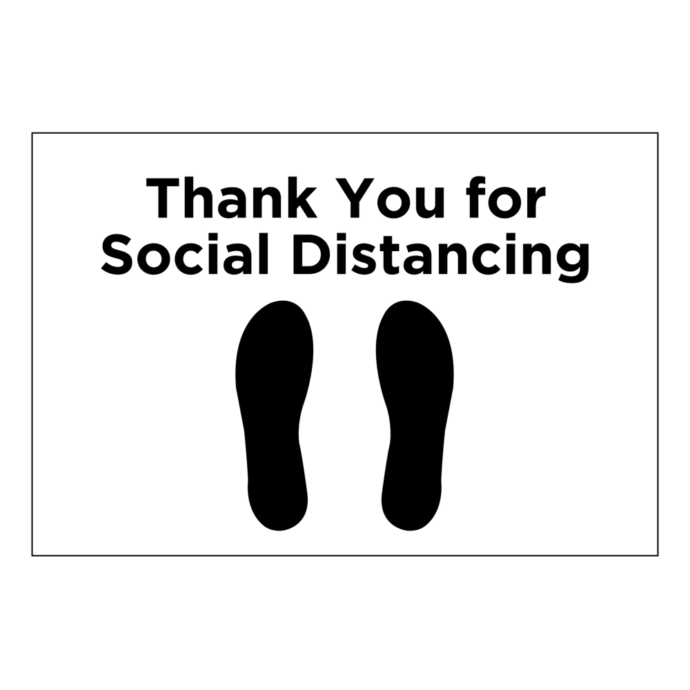 COSCO Social Distance Floor Decal, 12in x 18in, White