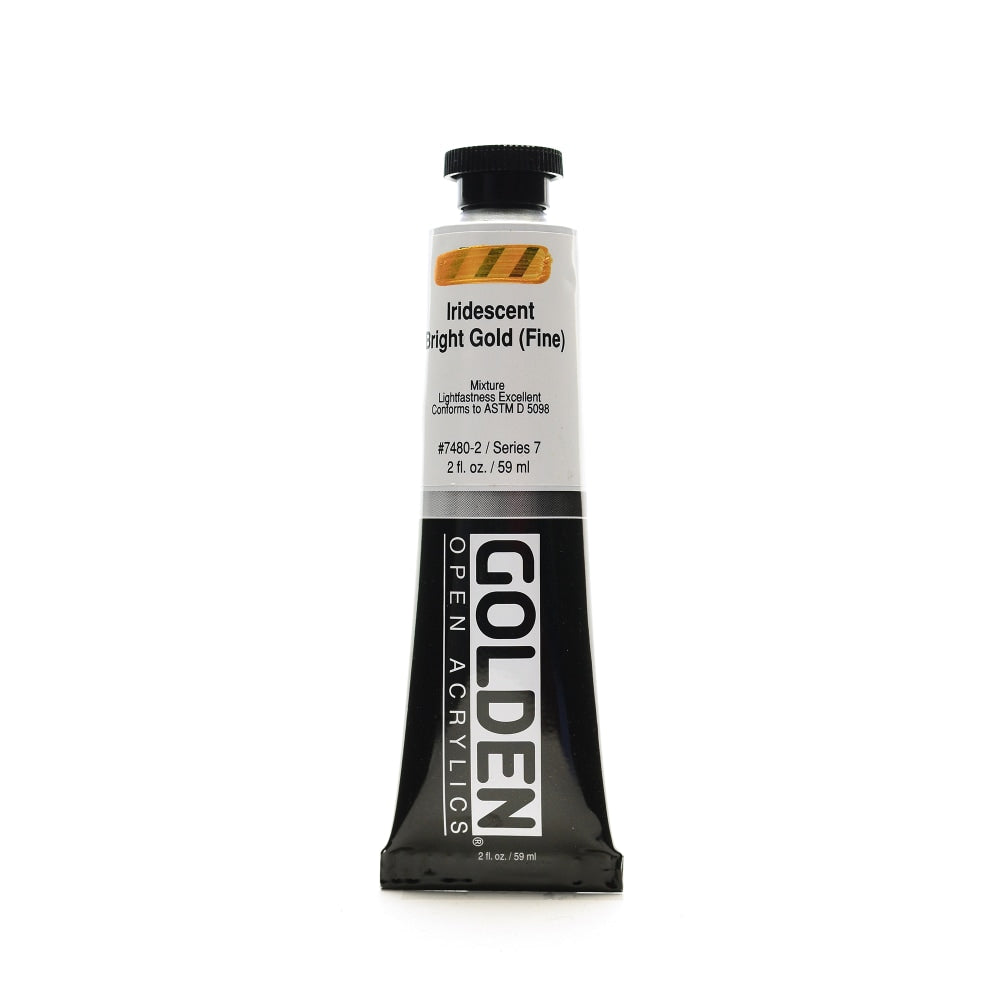 Golden OPEN Acrylic Paint, 2 Oz Tube, Iridescent Bright Gold (Fine)