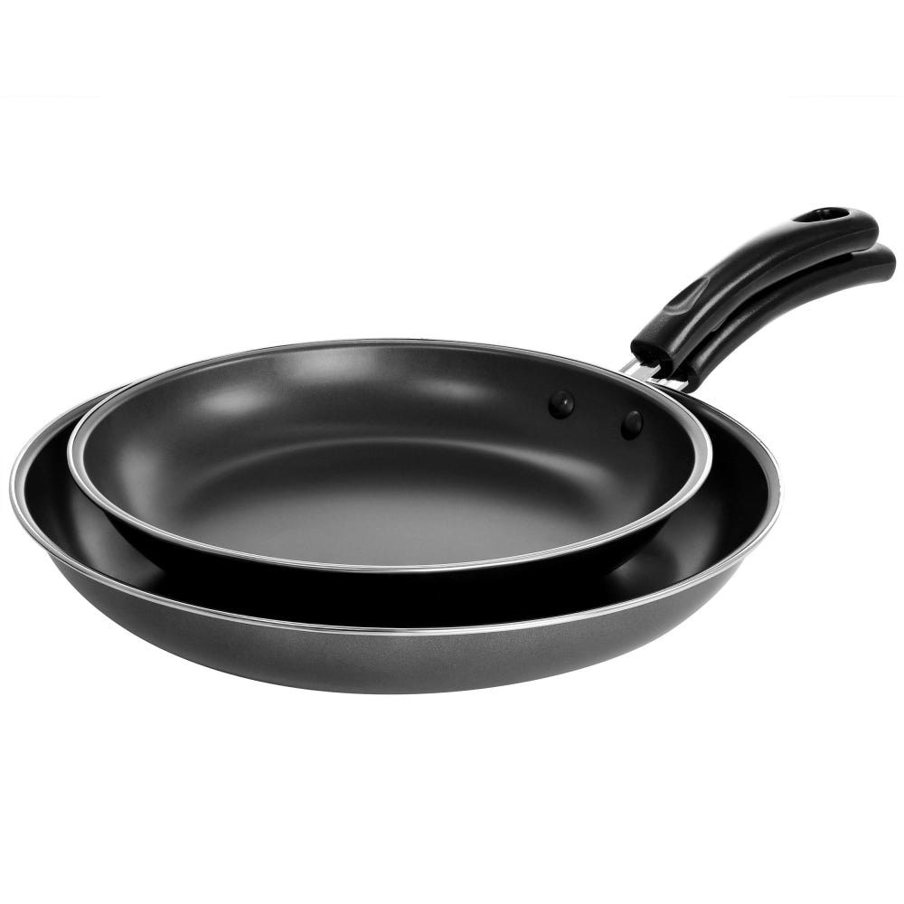 Gibson Everyday Highberry 2-Piece Frying Pan Set, Metallic Gray