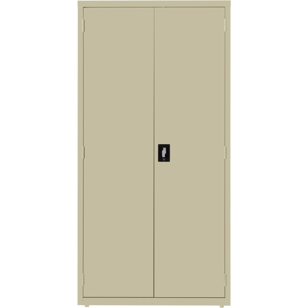 Lorell Fortress Series 24inD Steel Storage Cabinet, Fully Assembled, 5-Shelf, Putty