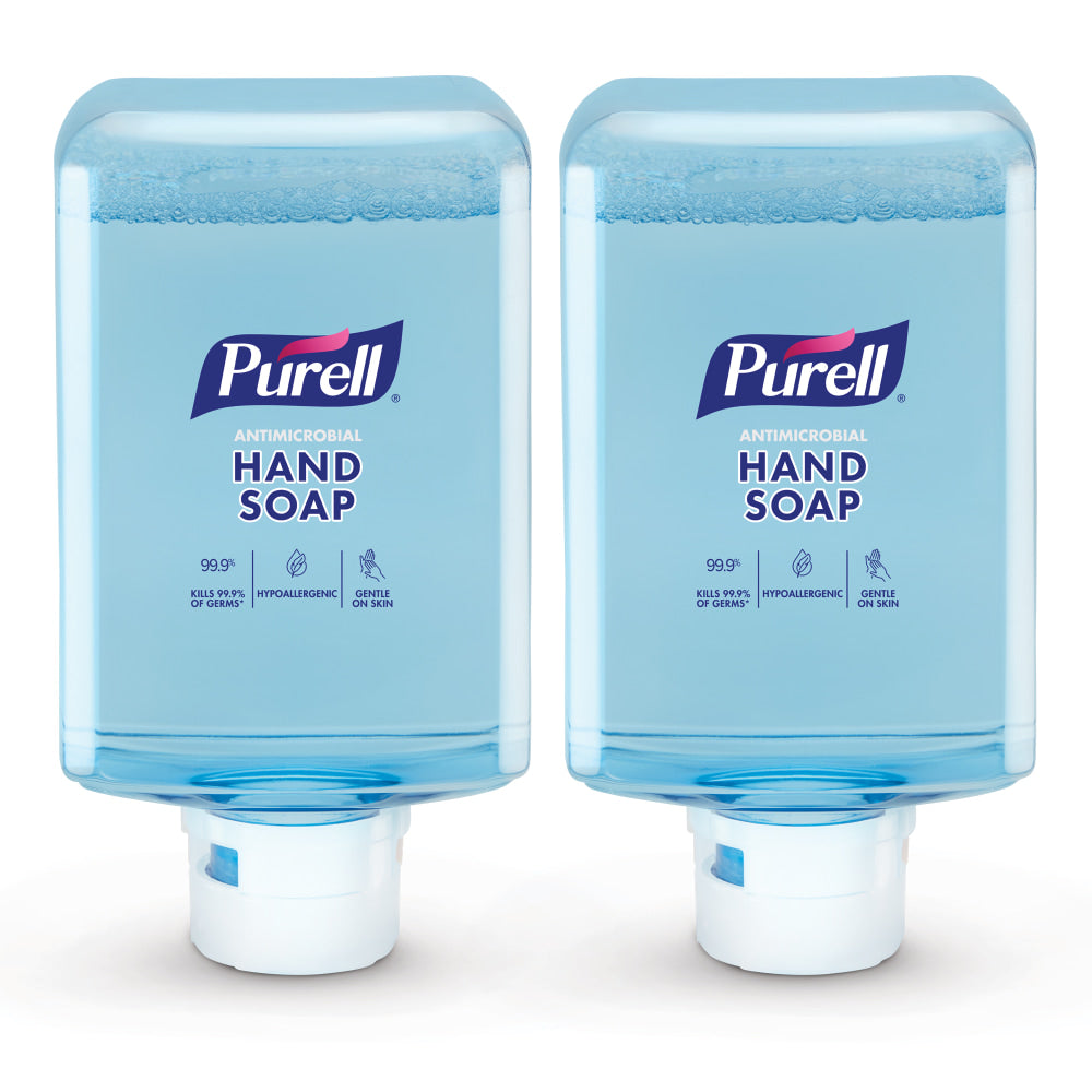 PURELL Antimicrobial Foaming Hand Soap Refills, Light Plum, 1200 mL, Clear, Case Of 2 Refills