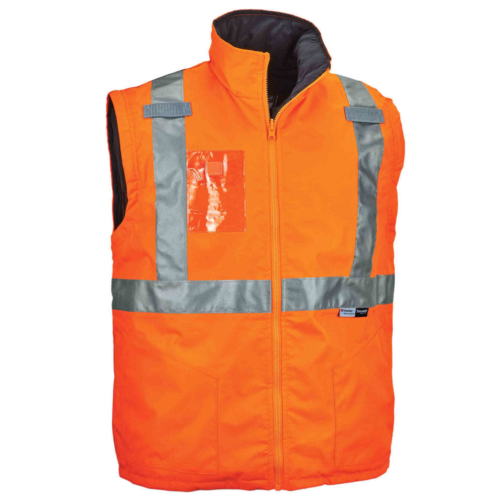 Ergodyne GloWear 8287 Type R Class 2 High-Visibility Thermal Jacket With Removable Sleeves, Large, Orange