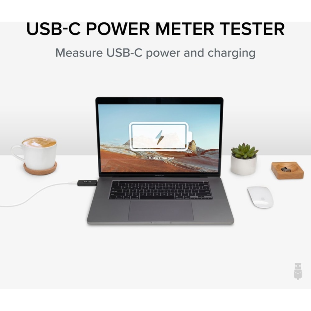 Plugable USB C Power Meter Tester for Monitoring USB-C Connections - Digital Multimeter for USB-C Cables, Laptops, Phones and Chargers, Driverless